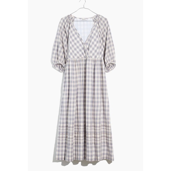 Madewell Marianna Puff-Sleeve Midi Dress in Plaid - Picture 4 of 9